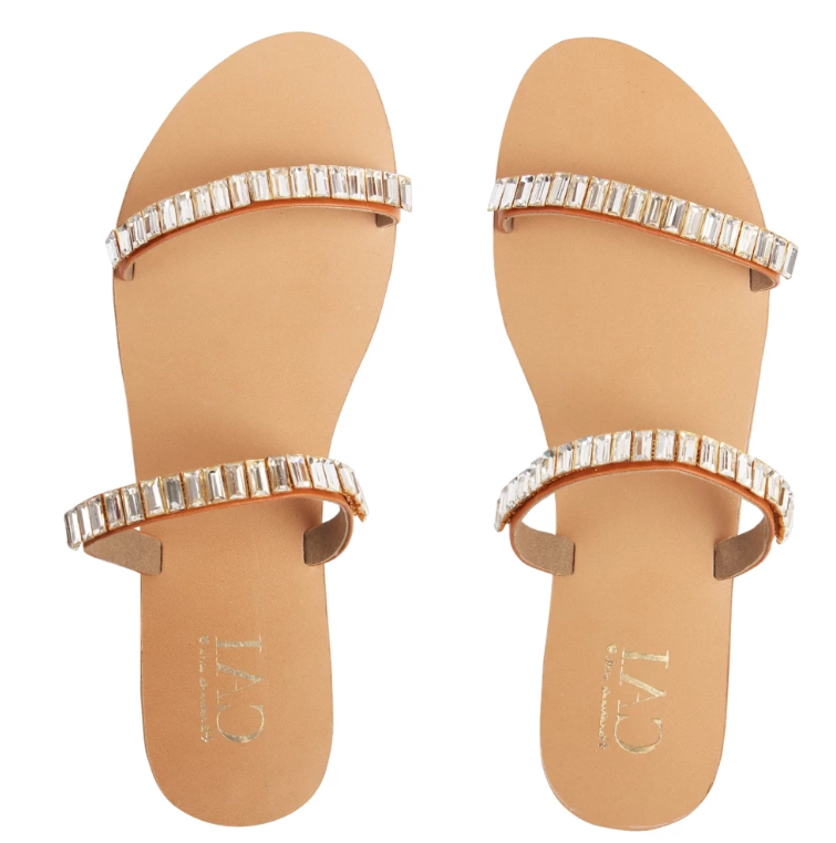 affordable shoes - embellished strappy flats