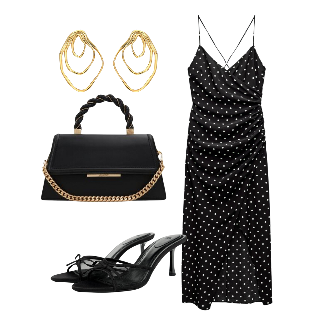 Black dress outfit for the romantic date night