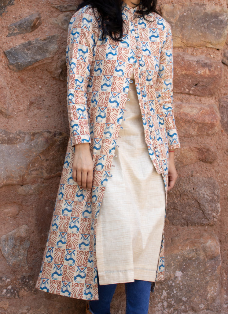 Jodhpuri jacket for women on plain silk kurti