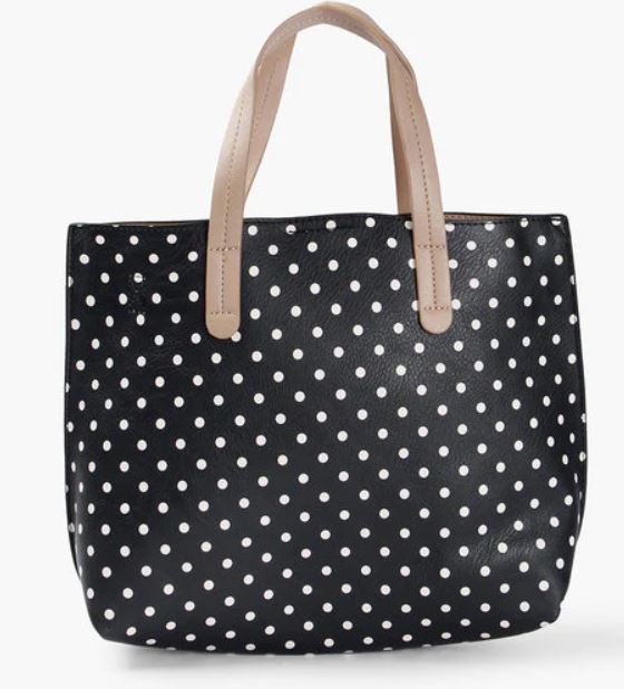 Black polka dot bag