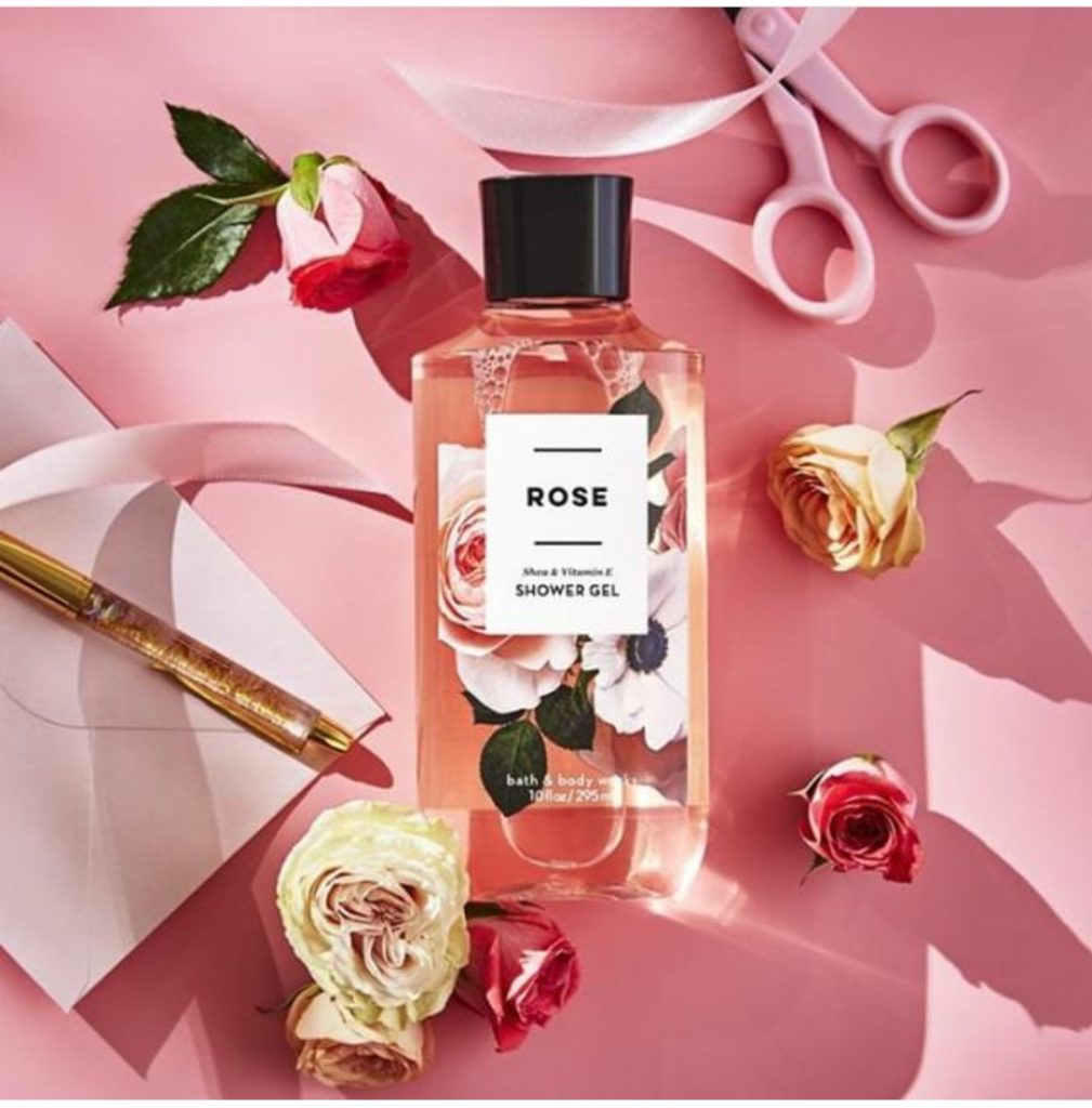 The bath and body works rose shower gel