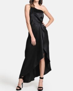 Kazo black solid dress