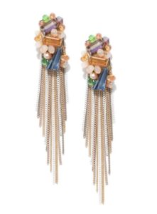 multicolored tasselled earrings