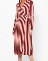 striped wrap dress