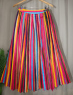 iwishh rainbow striped pleated long skirt