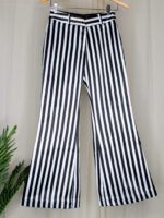 iWishh solid striped black and white pants