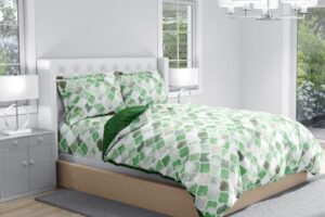 Antimicrobial 100% Cotton Ethnic Motif Green Bedsheet Set