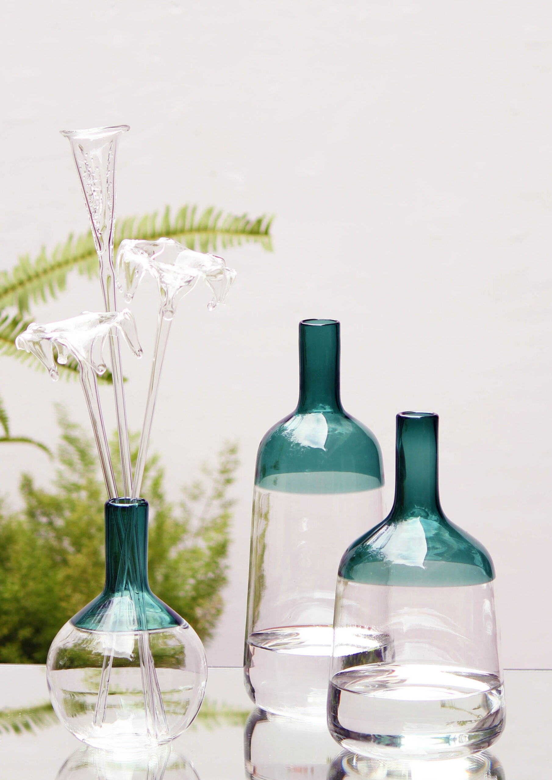 Glass Forest - Iris Vase - Teal INR 7000