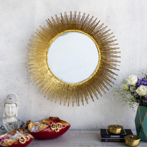 Vintage Sun-burst Wall Decor Mirror