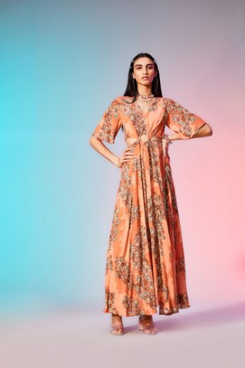 Label Ritu Kumar_Rose Floral Print Maxi Dress_INR 6900