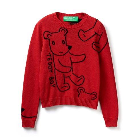 UCB_AW21_BLACK AND RED TEDDY SWEATER_INR 2599