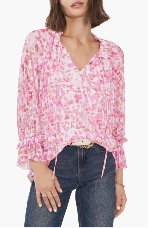 Floral Print pleated blouse 1
