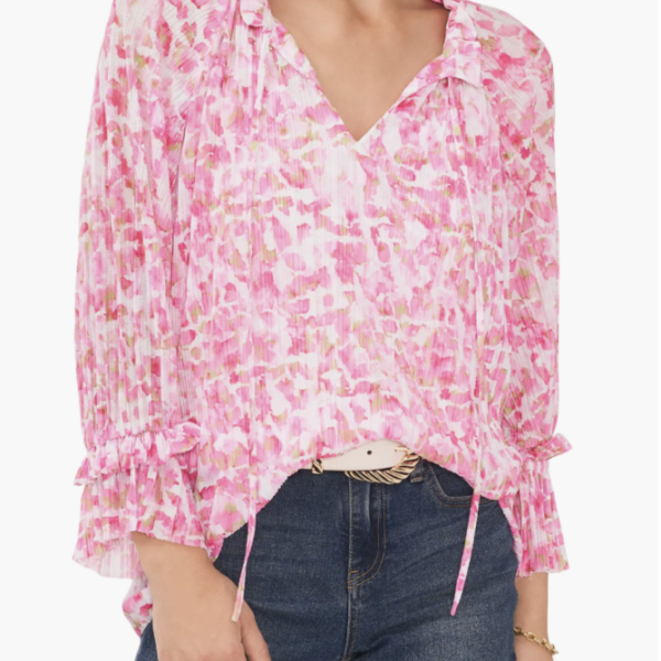 Floral Print pleated blouse
