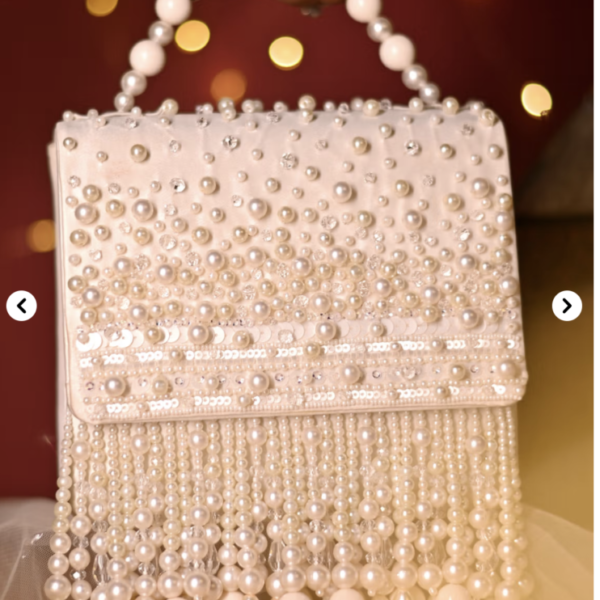 Chloe Pearl Embellished Clutch Bag