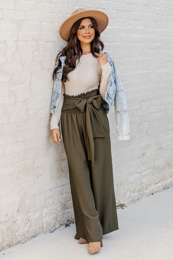 Vintage Olive Green Slouchy Trousers – L/XG → Hotbox Vintage