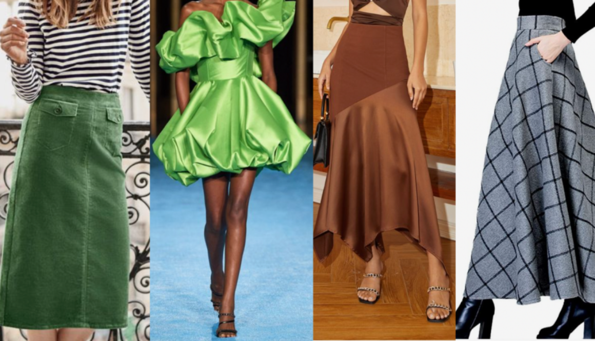 Types of skirts - A-line, bubble, asymmetrical, circular